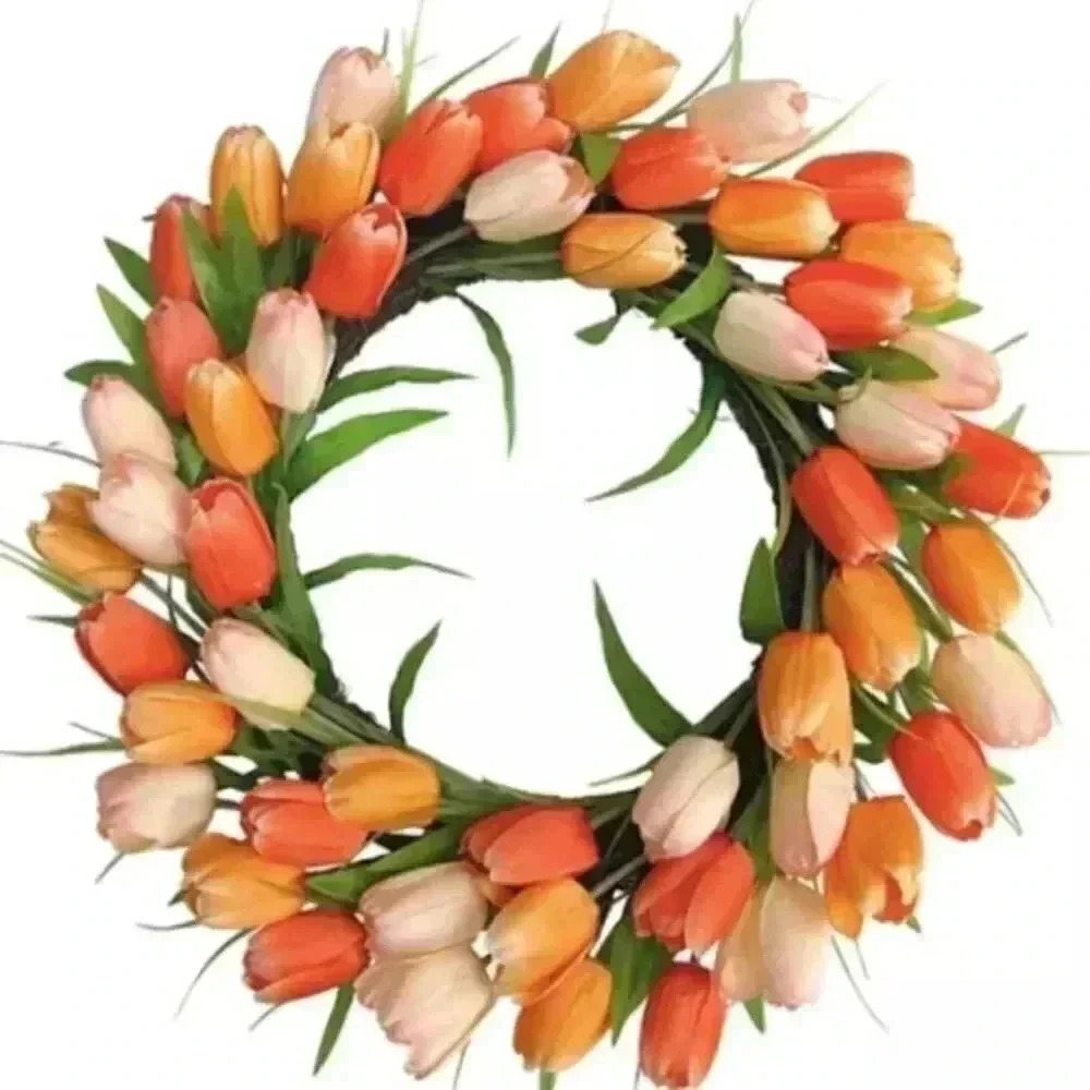 Faux Orange Tulip Wreath